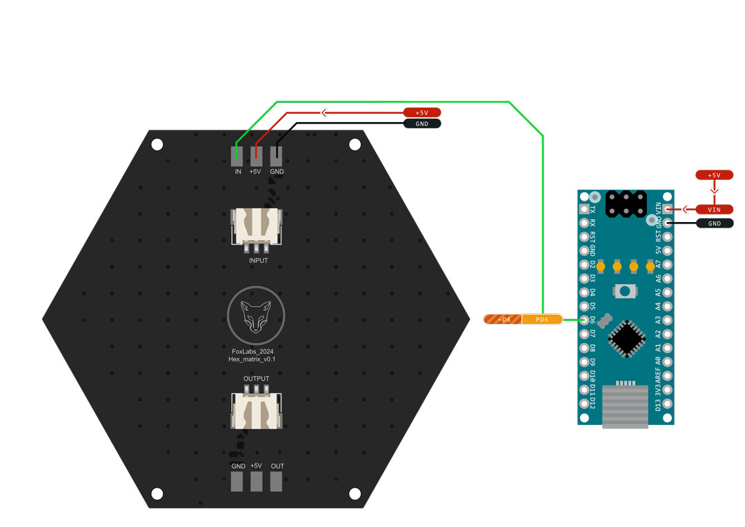 Hexagonal LED Matrix Wiring Diagram