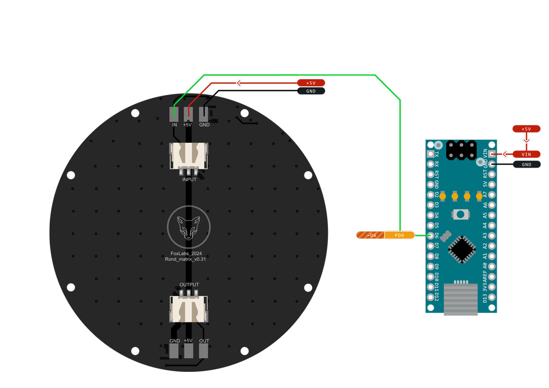 Round LED Matrix Wiring Diagram